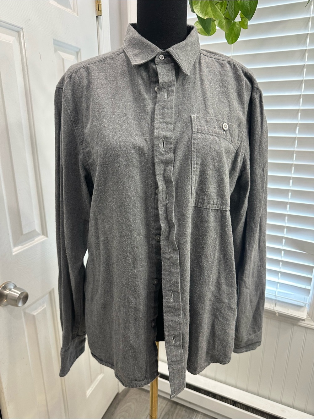 The North Face Gray Button-Down Casual Shirt